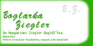 boglarka ziegler business card